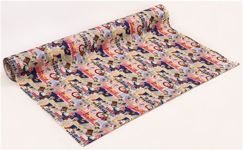 colorful musical notes letter animal pattern fabric from Kokka Japan  3