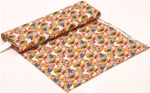 colorful packed My Melody bunnies Sanrio oxford fabric from Japan 3