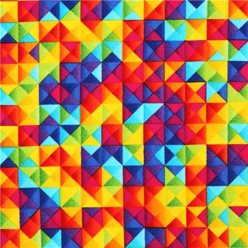 colorful prism Geo pattern fabric by Timeless Treasures USA - modeS4u