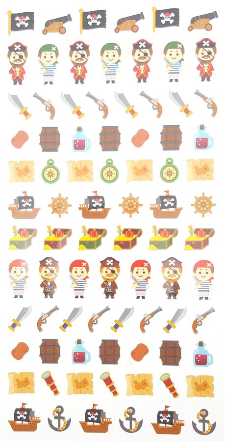 Autocollants avec des petits pirates multicolores 2