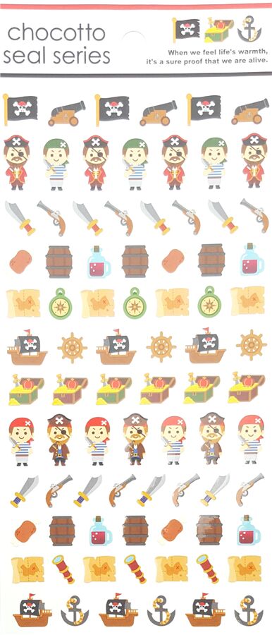 Autocollants avec des petits pirates multicolores 3