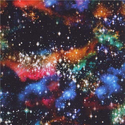 Remnant 35 cm - colorful space fabric by Robert Kaufman