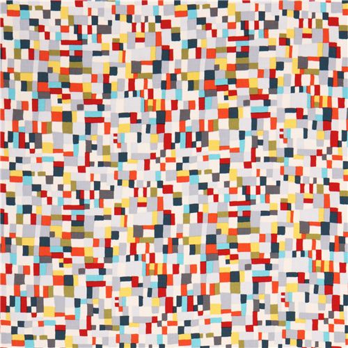 colorful square rectangle patch Michael Miller fabric 3