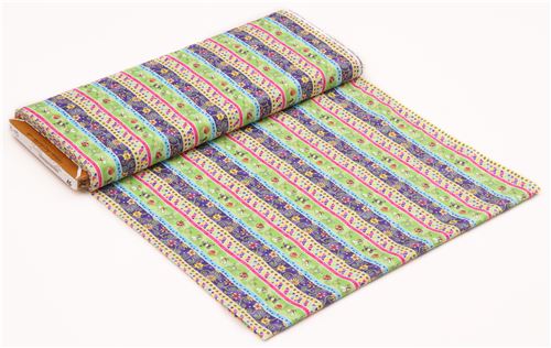 colorful stripe fabric bee butterfly flower by Northcott Topsy Turvy 3
