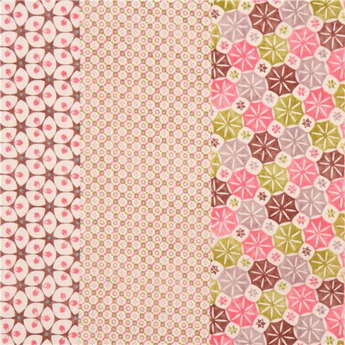 colorful structured pretty stripe light cream flower dobby fabric from Japan 2