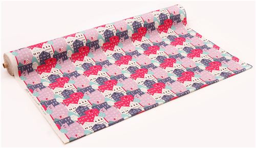 colorful town houses canvas fabric from Japan  3