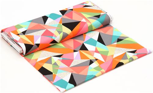 triangle geometric colorful cotton fabric Michael Miller Fabric by