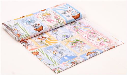colorful woman lady panel fabric Up And Away Quilting Treasures 5