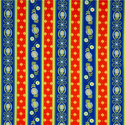 colourful Michael Miller fabric Gypsy Road flower leaf - modeS4u