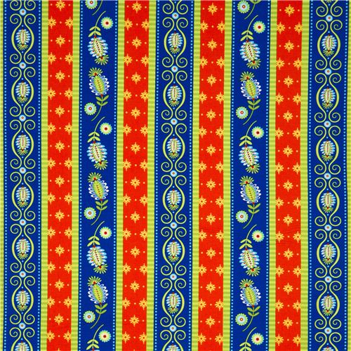 colourfu Michael Miller fabric Gypsy Road flower leaf 2