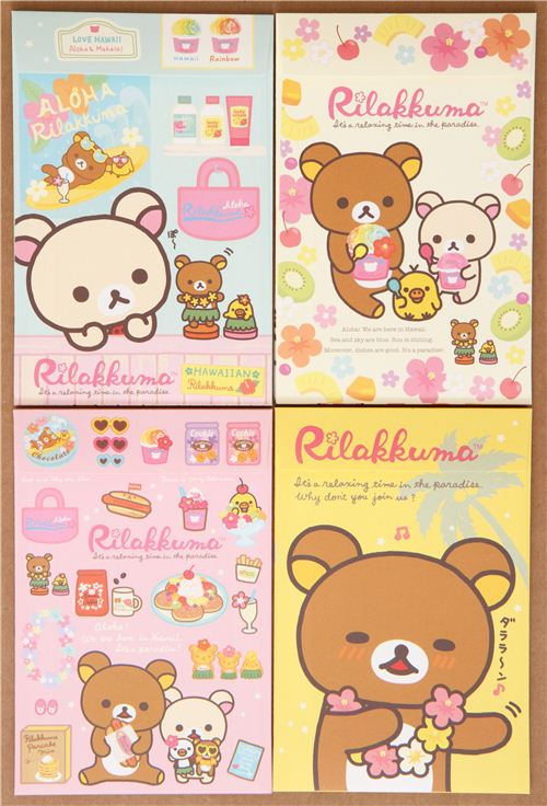 colourful Hawaii Aloha Rilakkuma bear letter paper set - Letter Sets ...