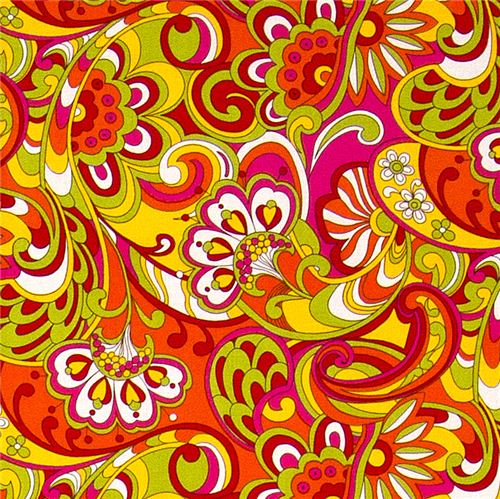 colourful Michael Miller fabric Russian Floral flowers 1
