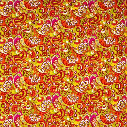colourful Michael Miller fabric Russian Floral flowers 2