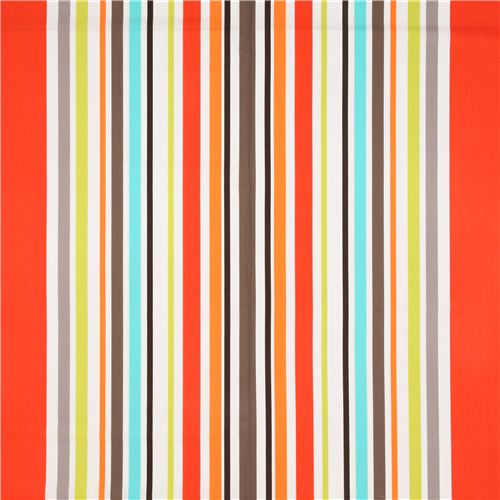 colourful Michael Miller stripes fabric brown-orange 2