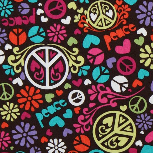 colourful Peace Swirl Michael Miller designer fabric 1
