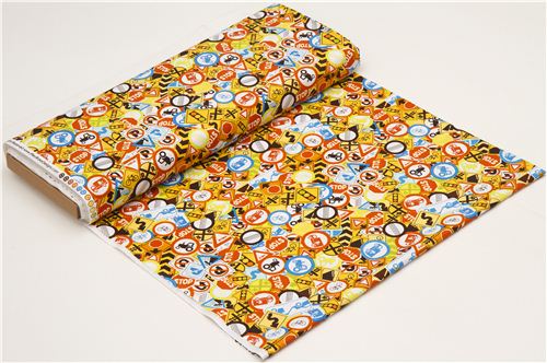 colourful Riley Blake traffic signs fabric for boys 3