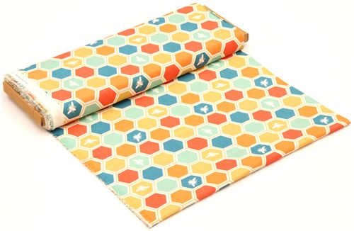 bunter Biene Honigwabe Bio-Stoff von birch aus den USA 3