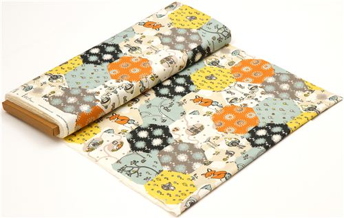 colourful birch forest animal organic fabric from the USA 3