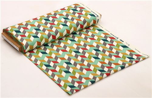 colourful chevron pattern birch Canvas organic fabric USA 3