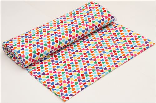 colourful heart knit fabric by Robert Kaufman 3
