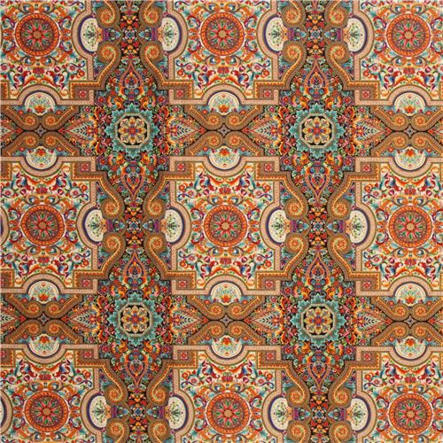 colourful ornament fabric with gold Robert Kaufman USA 2