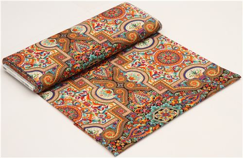 colourful ornament fabric with gold Robert Kaufman USA 3