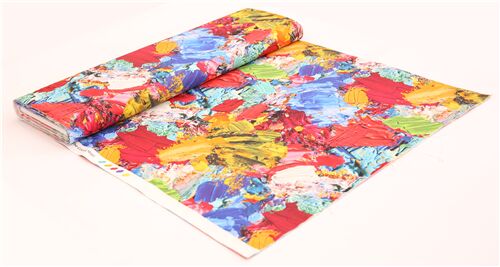 colourful paint canvas arty Japanese cotton fabric - modeS4u