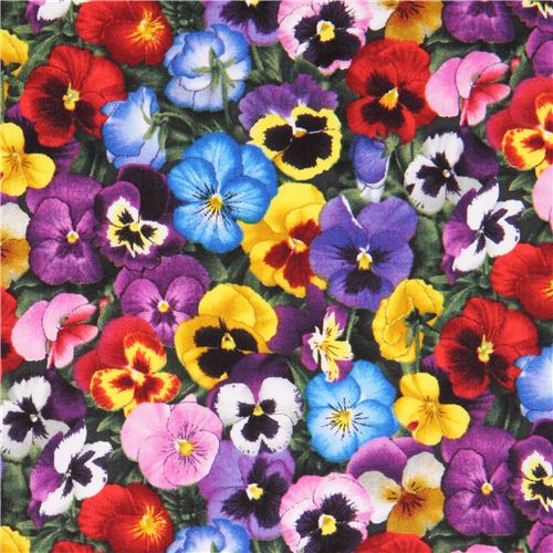 Resto de (36 x 110 cm) - Tela floral pensamiento flor color multicolor de  Elizabeth's Studio - modesS4u