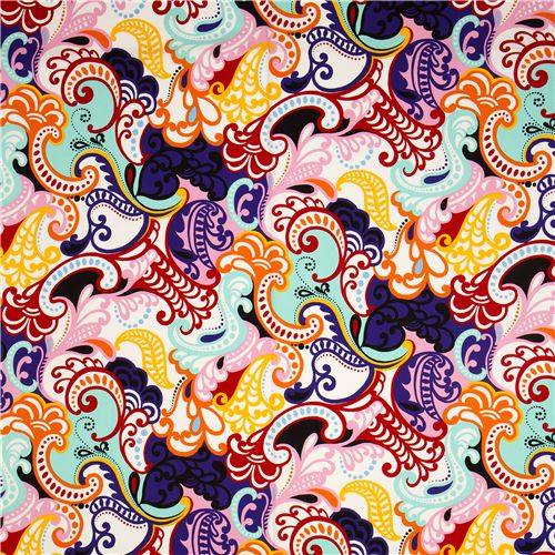 colourful pattern fabric Papillon Paisley Alexander Henry - modeS4u