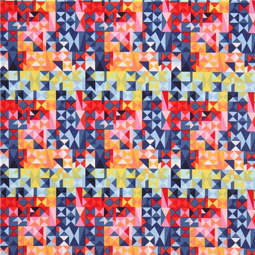 colourful prism triangle fabric by Michael Miller 2