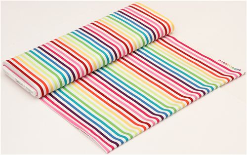 bunter regenbogenfarbener Streifen Michael Miller Stoff 3