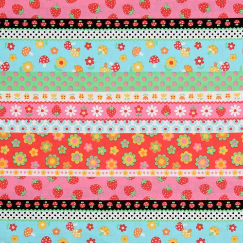 colourful stripes fabric strawberry flowers mushroom 2