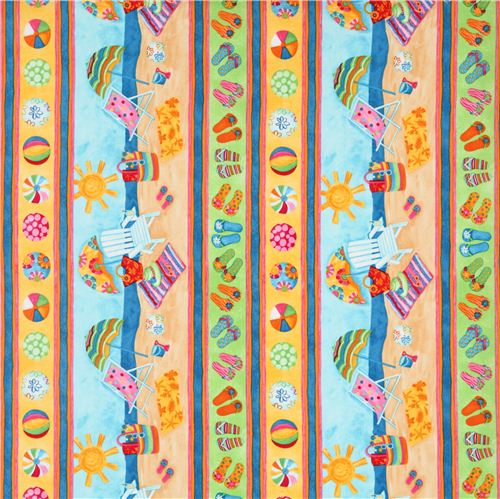 colourful summer stripes fabric Timeless Treasures beach sun 2