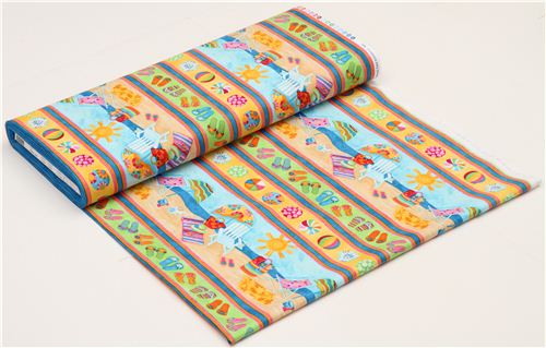 colourful summer stripes fabric Timeless Treasures beach sun 3