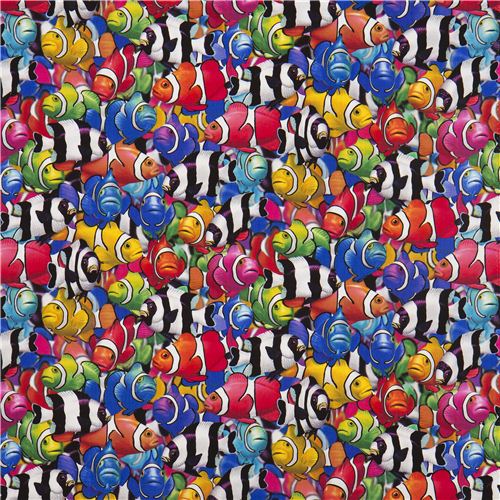 bunter tropische Clown Fische Stoff Timeless Treasures USA 2
