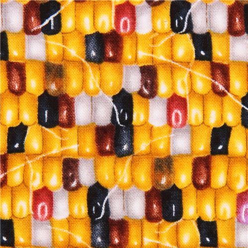 colourful yellow maize corn fabric Landscape Medley Elizabeth's Studio