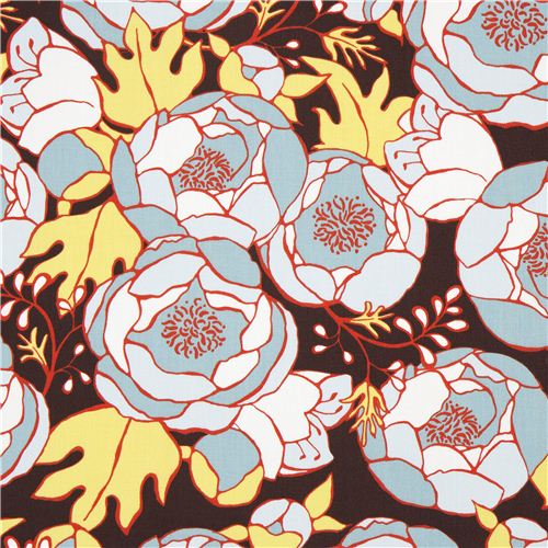 colourful monaluna organic fabric with flowers and leaves - modeS4u