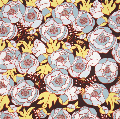 bunter monaluna Bio-Stoff mit Blumen und Bl�ttern 2