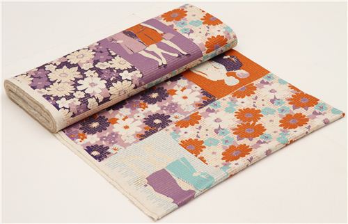 copy - canvas fabric flower story panel Kokka Japan 3