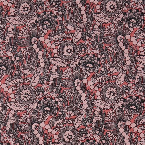 coral Alexander Henry fabric mauve flower 3