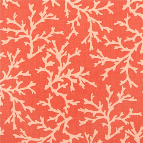 coral orange maritime fabric by Michael Miller Sea Coral - modeS4u
