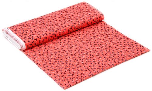 coral red maritime anchor fabric par Michael Miller  3