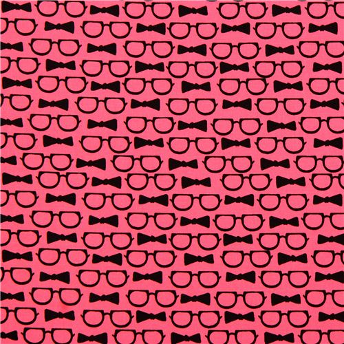 coral red retro glasses & fly fabric by Michael Miller USA 3