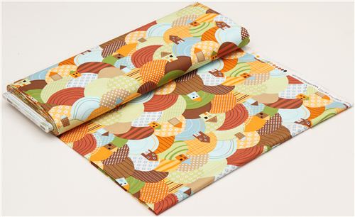 country house fabric colourful hills Robert Kaufman brown 3