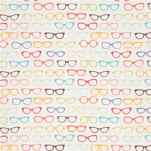 cream Birch organic fabric with glasses 2