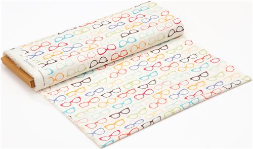 cream Birch organic fabric with glasses 3