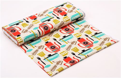 cream Michael Miller kitchen retro fabric Kitchenette 3