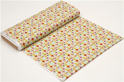cream Riley Blake colourful flower fabric USA 3