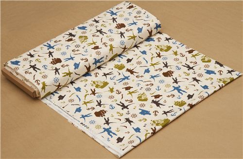 cream Riley Blake pirate fabric from the USA 3