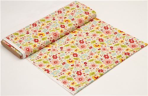 cream Riley Blake wild flower fabric from the USA 3